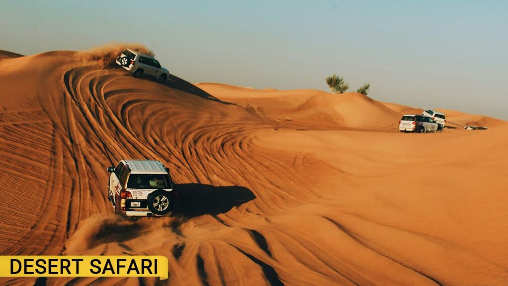 Things to Do in Dubai in Winter – Desert Safari adventure with dune bashing and camel rides